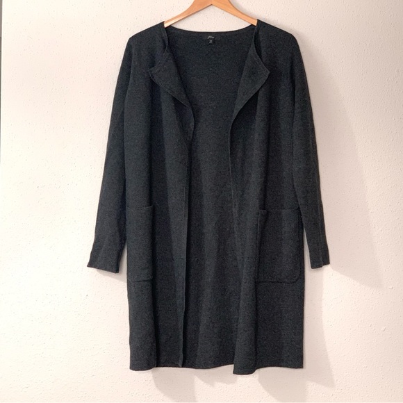 J. Crew Gray Cardigan Sweater Cozy Minimalist Design - Picture 4 of 10